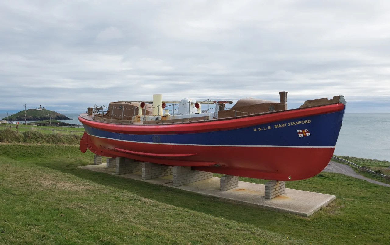 The preserved RNLB Mary Stanford lifeboat in Ballycotton, County Cork, Ireland.