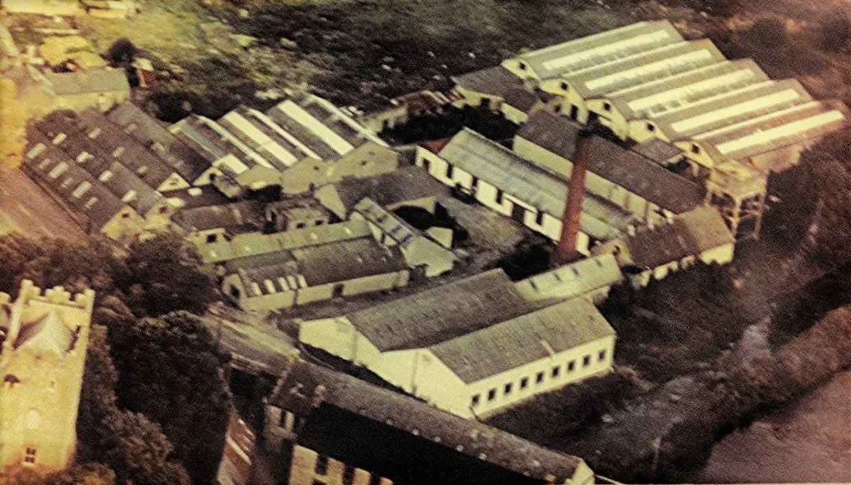 Aerial photograph of Ardfinnan Woollen Mills, Tipperay, Ireland.