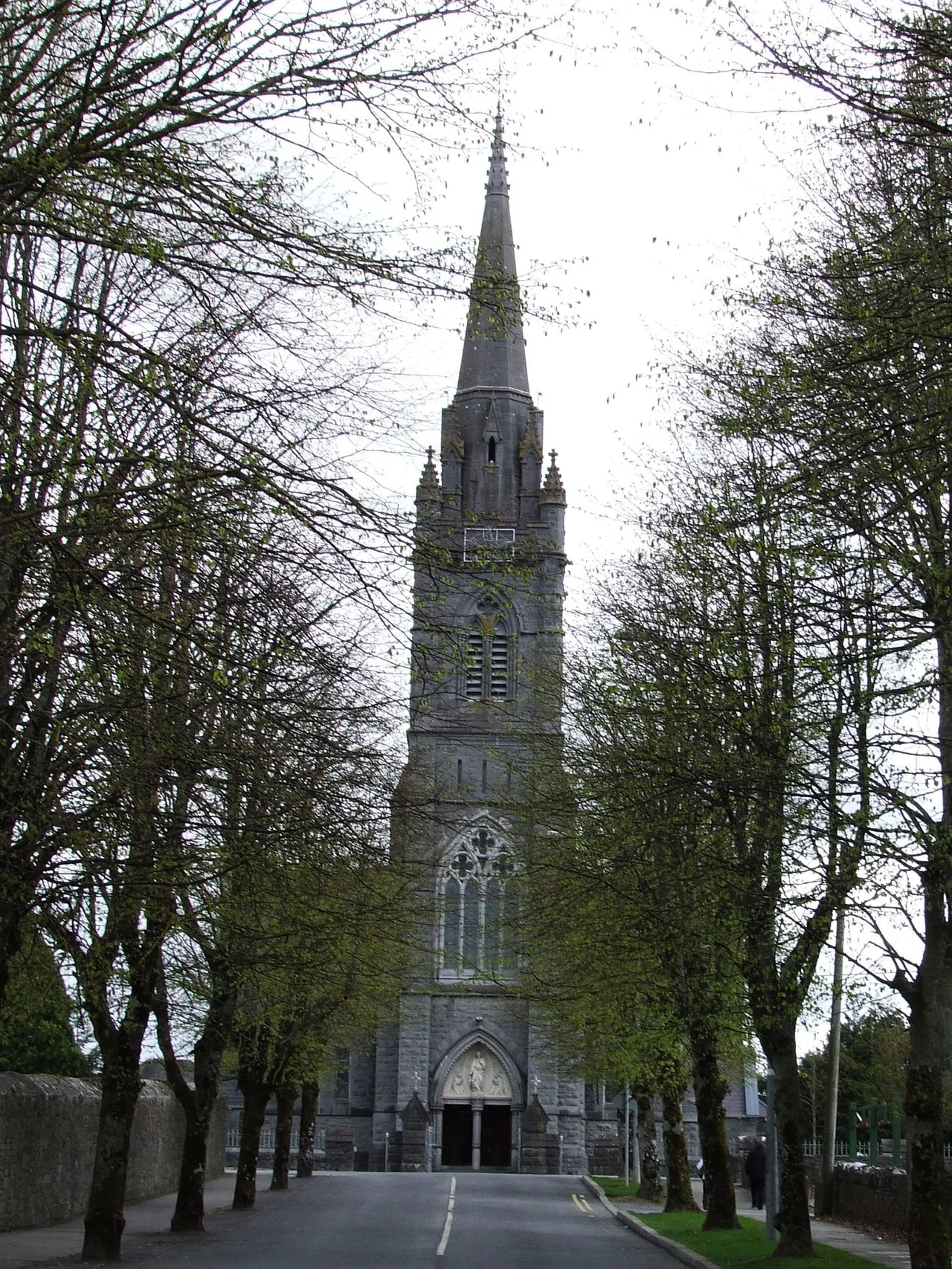 Viewed from Church Avenue, the facade of the Church of the Sacred Heart, Templemore, Co. Tipperary, April 2010.