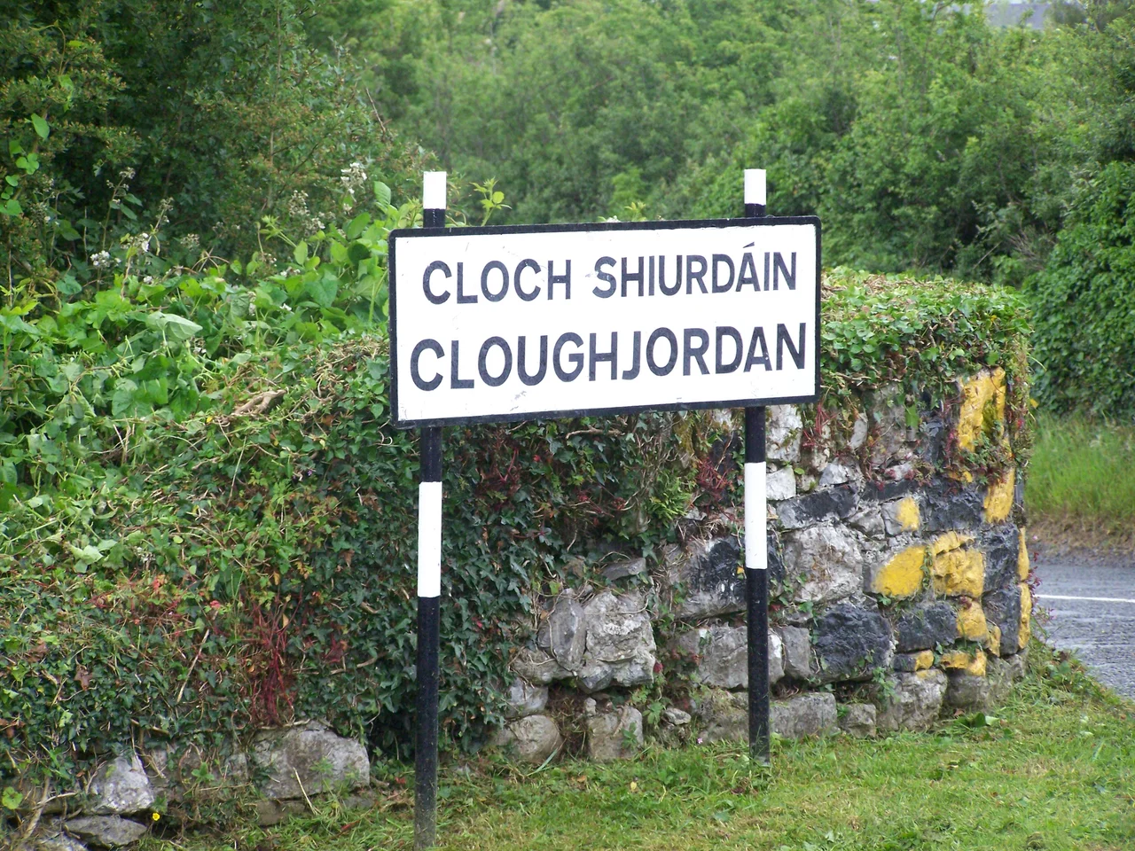 Official "Name-plate" (1 of 3) for the village of Cloughjordan in North Tipperary, Ireland.