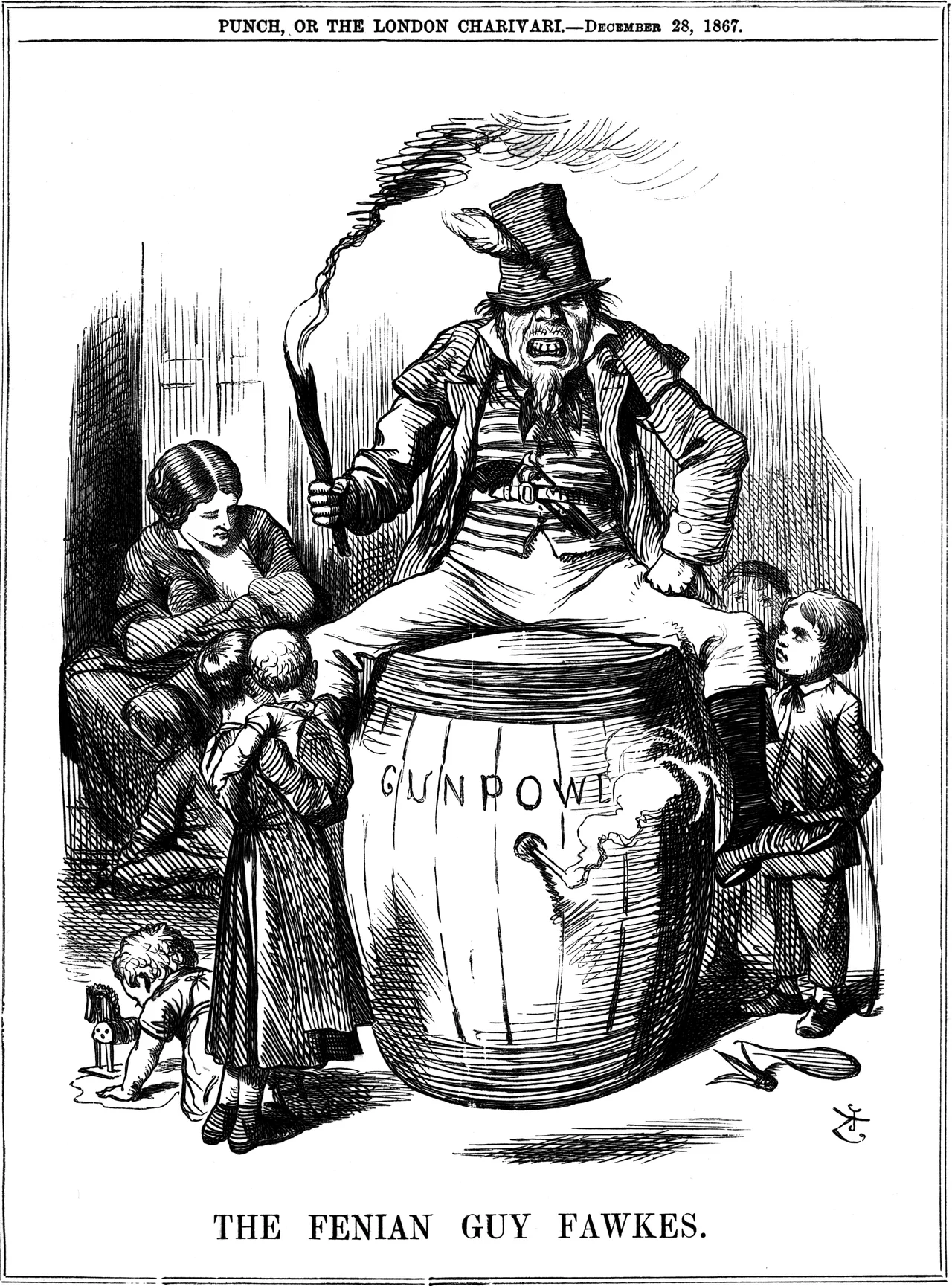 punch cartoon commenting on the Fenian Rising