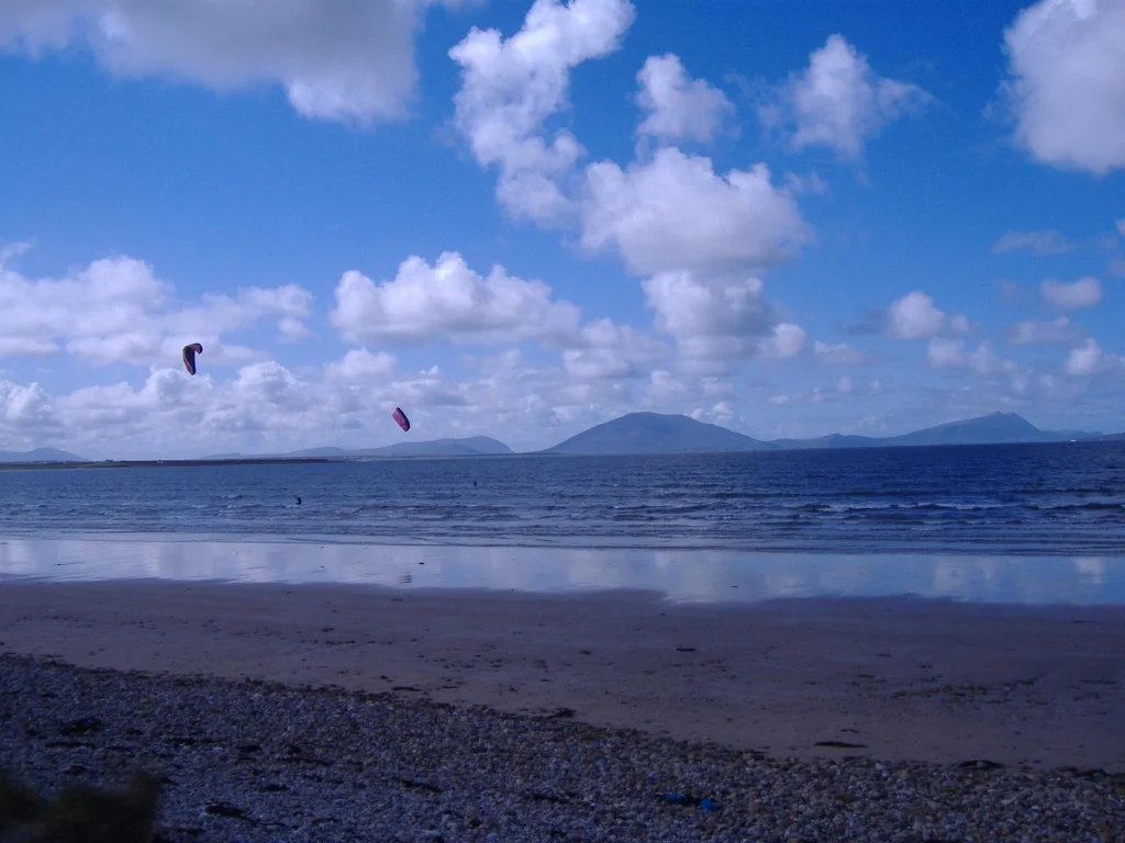 Kite surfing on Claggan beach, Erris, Co. Mayo.