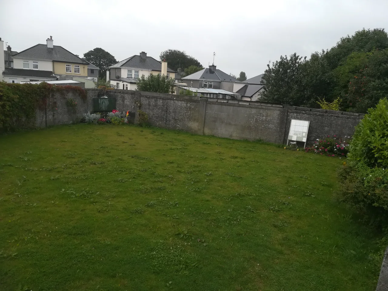 Photograph of the site of the mass grave at the Bon Secours Mother and Baby Home, located in Tuam, County Galway, Republic of Ireland