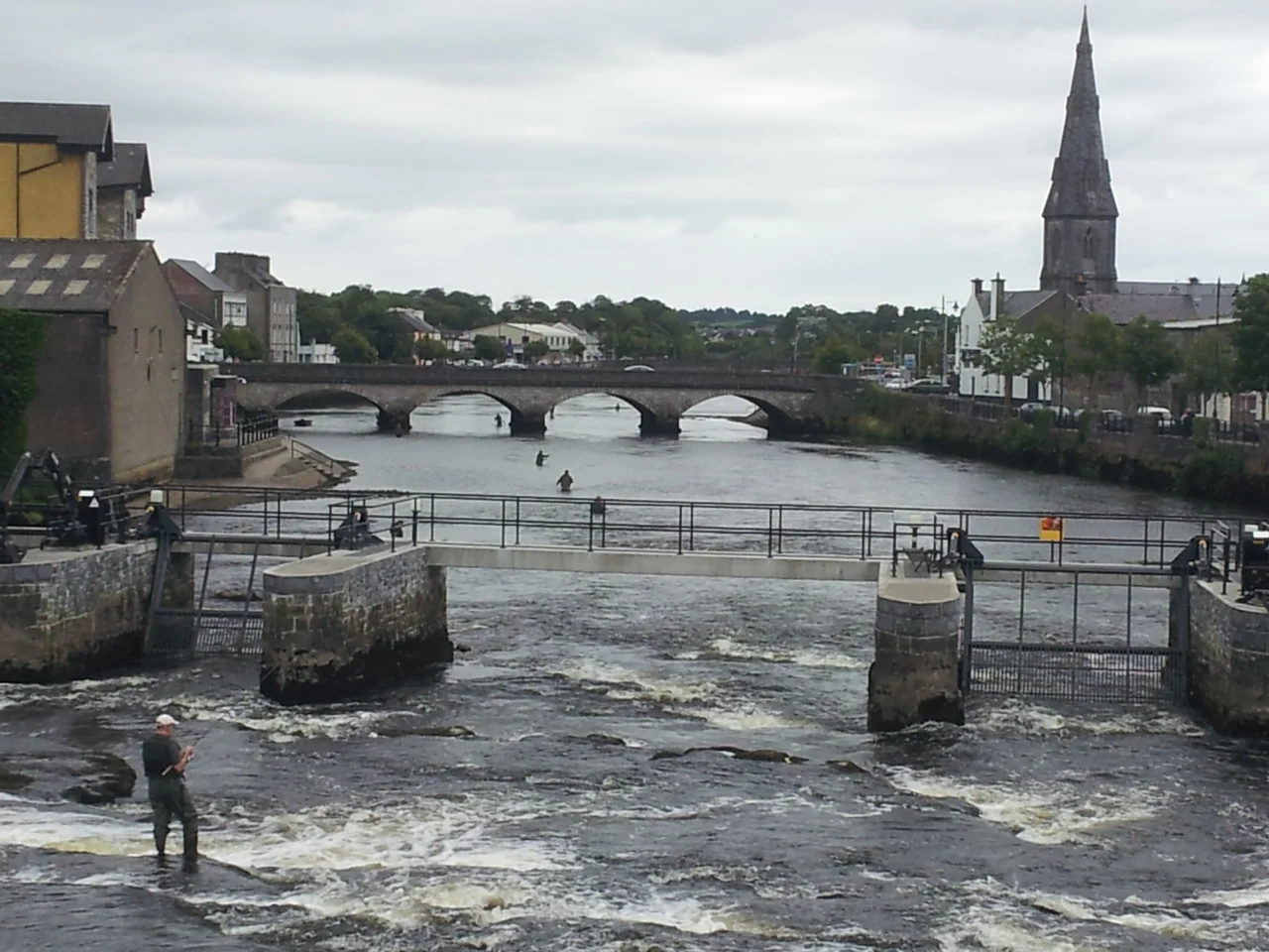 Fly fishing, River Moy, Ballina, Mayo, Ireland