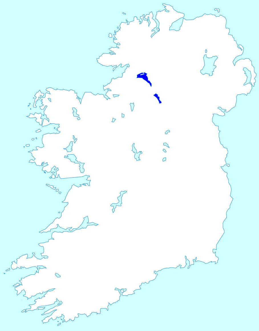 Location map of the Lough Erne in Ireland