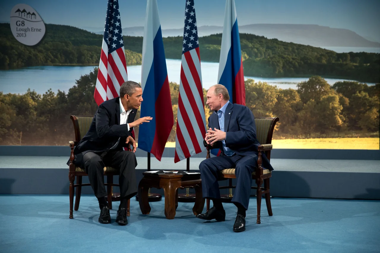 President Barack Obama of the United States meets with Russian President Vladimir Putin at the G8 Summit in Lough Erne, Northern Ireland on 17 June 2013.