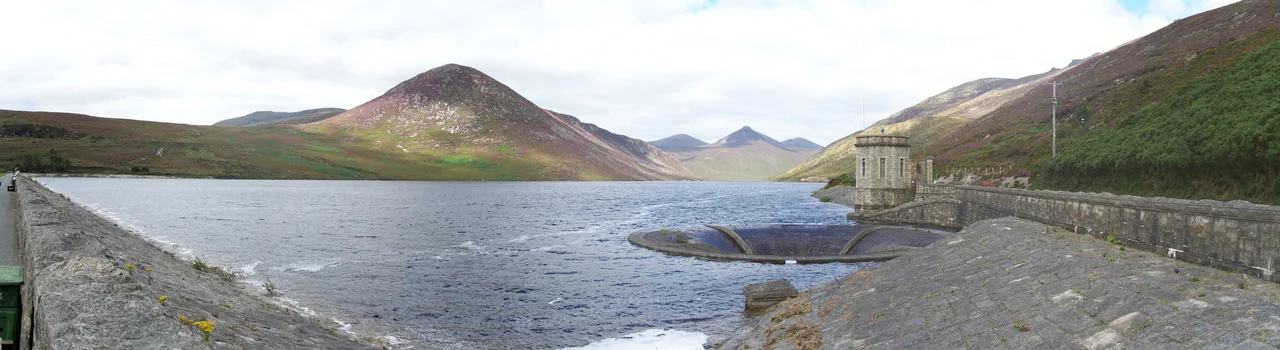 Panorama of the Silent Valley Reservoir.