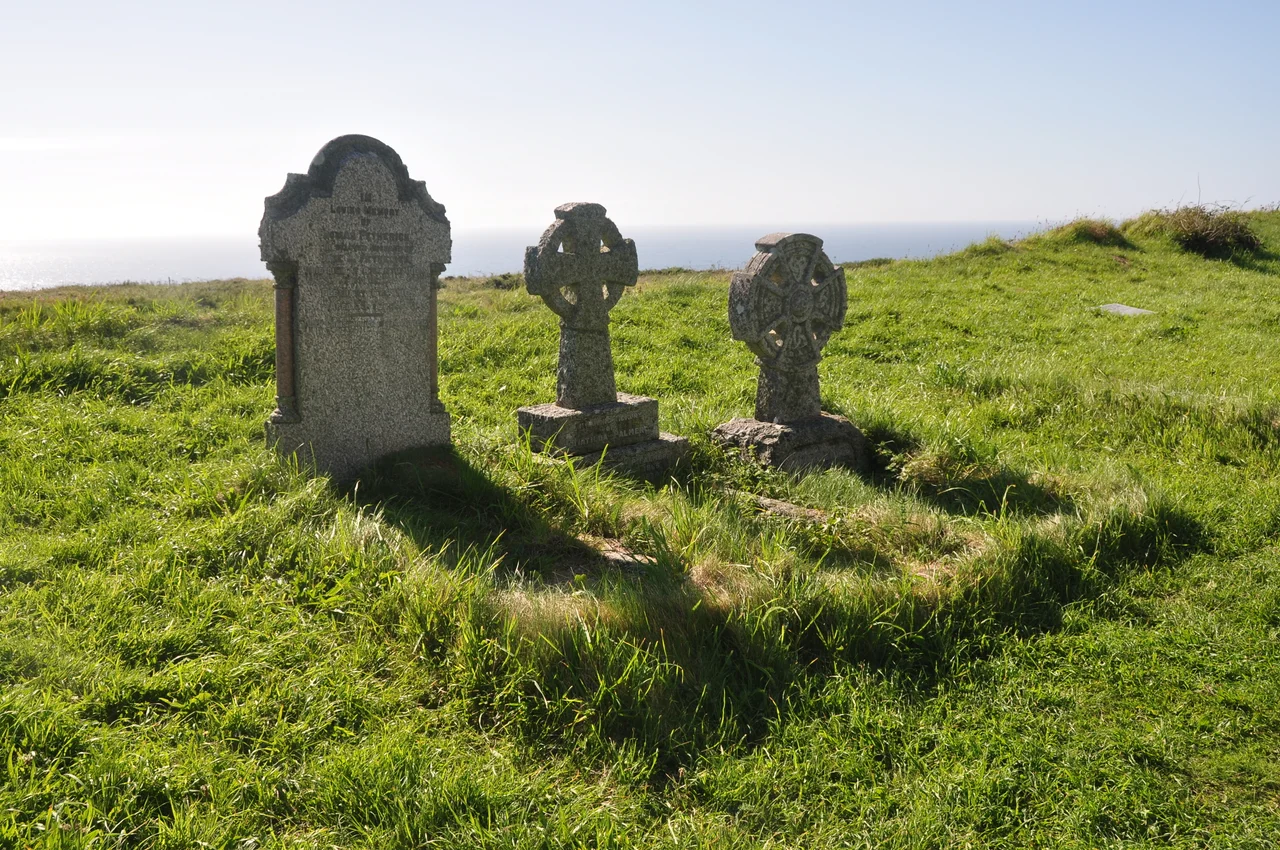 The parish church of St Materiana's in Tintagel, Cornwall, UK.  The church is a grade 1 listed building and may have been started in the 11th or early 12th century.
