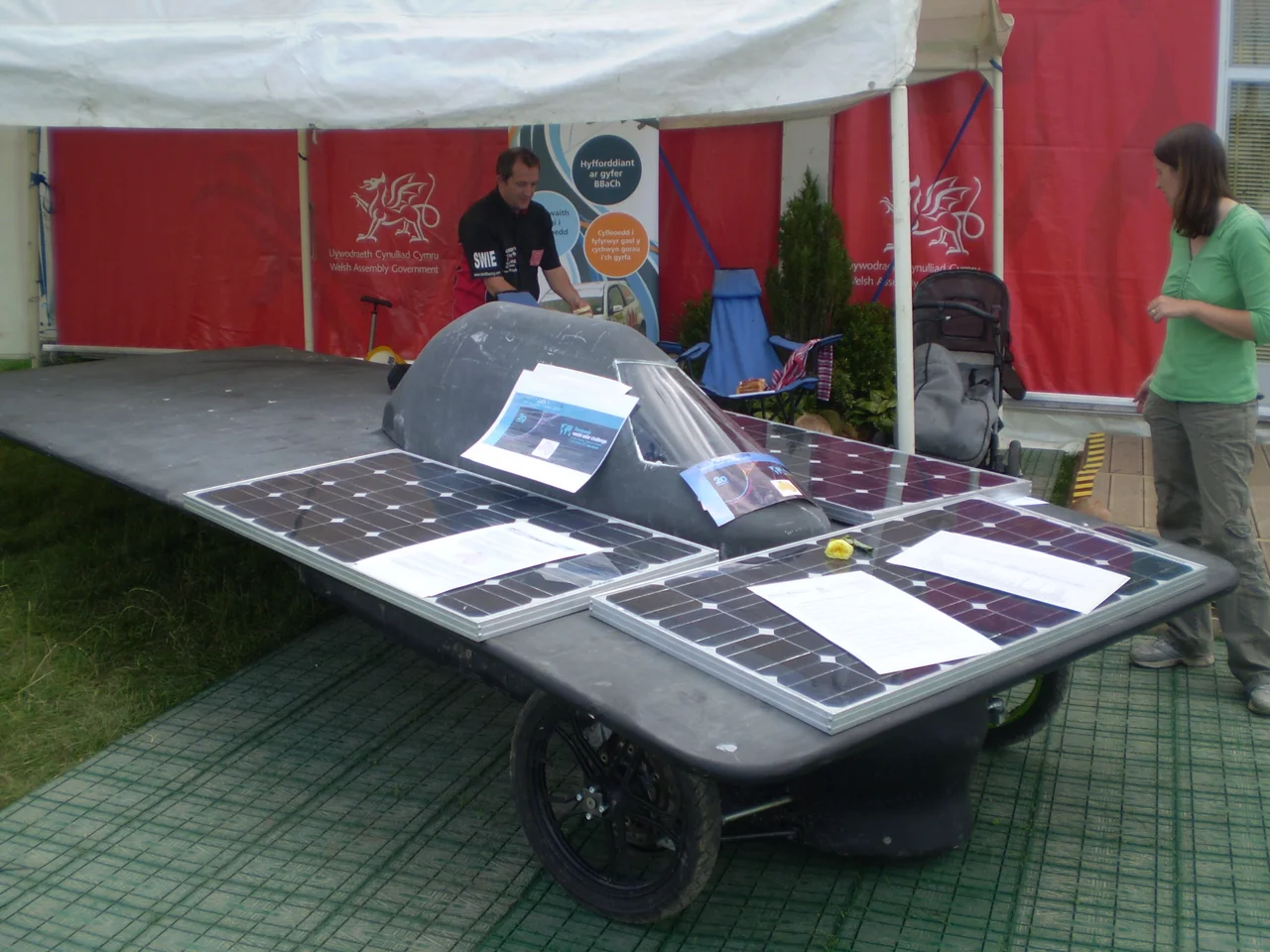 Solar vehicle "Gwawr", the Welsh entry in the October 2007 Trans-Australia solar powered vehicle race