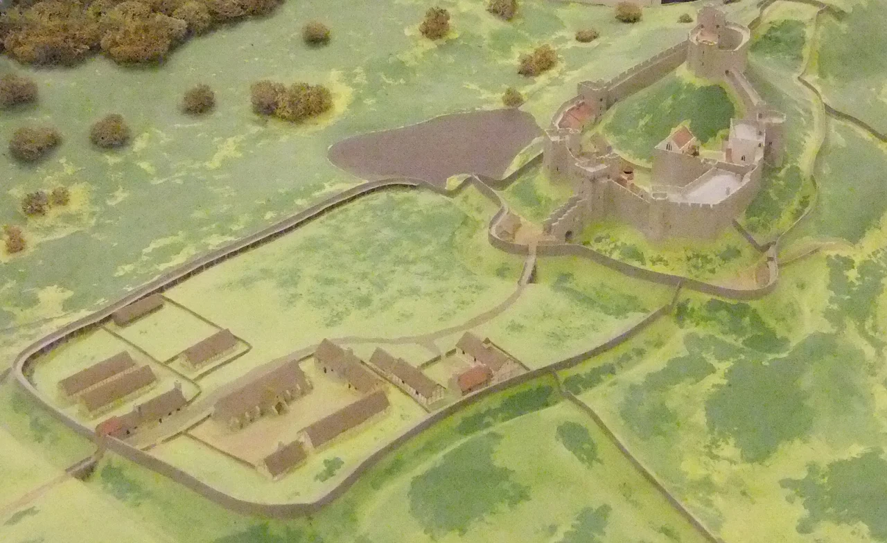 Model of Wigmore Castle. Photo taken at Ludlow Museum, Castle Street, Ludlow, Shropshire, England.