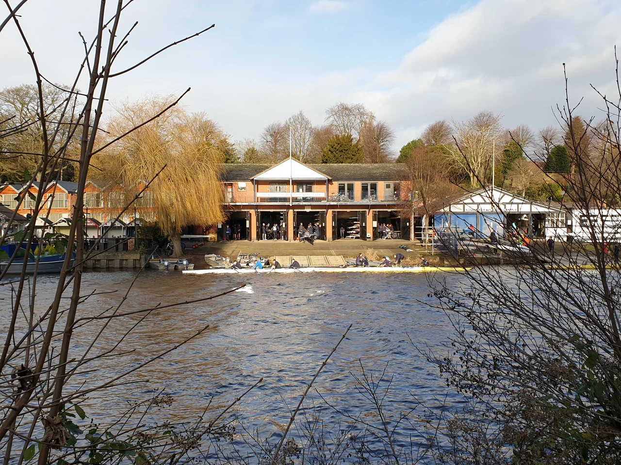Kings Chester Boat House from the Meadows side of the River Dee