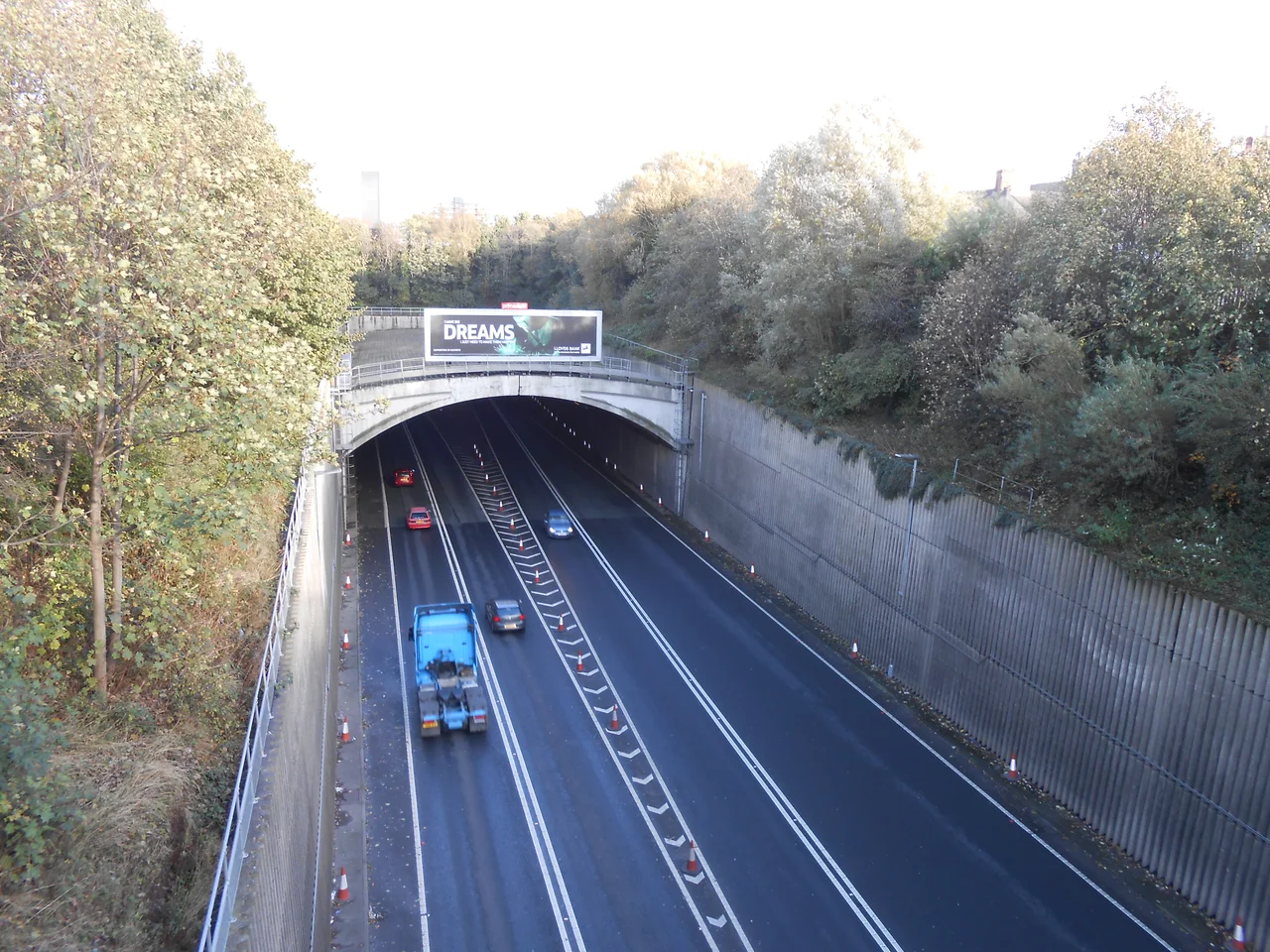 Wallasey entrance to Kingsway Tunnel, Wirral, Merseyside, England.