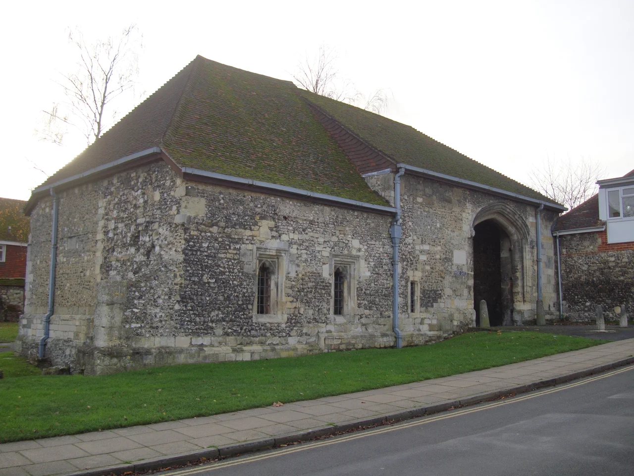 Photograph of the gatehouse of Hyde Abbey, Winchester, Hampshire, England