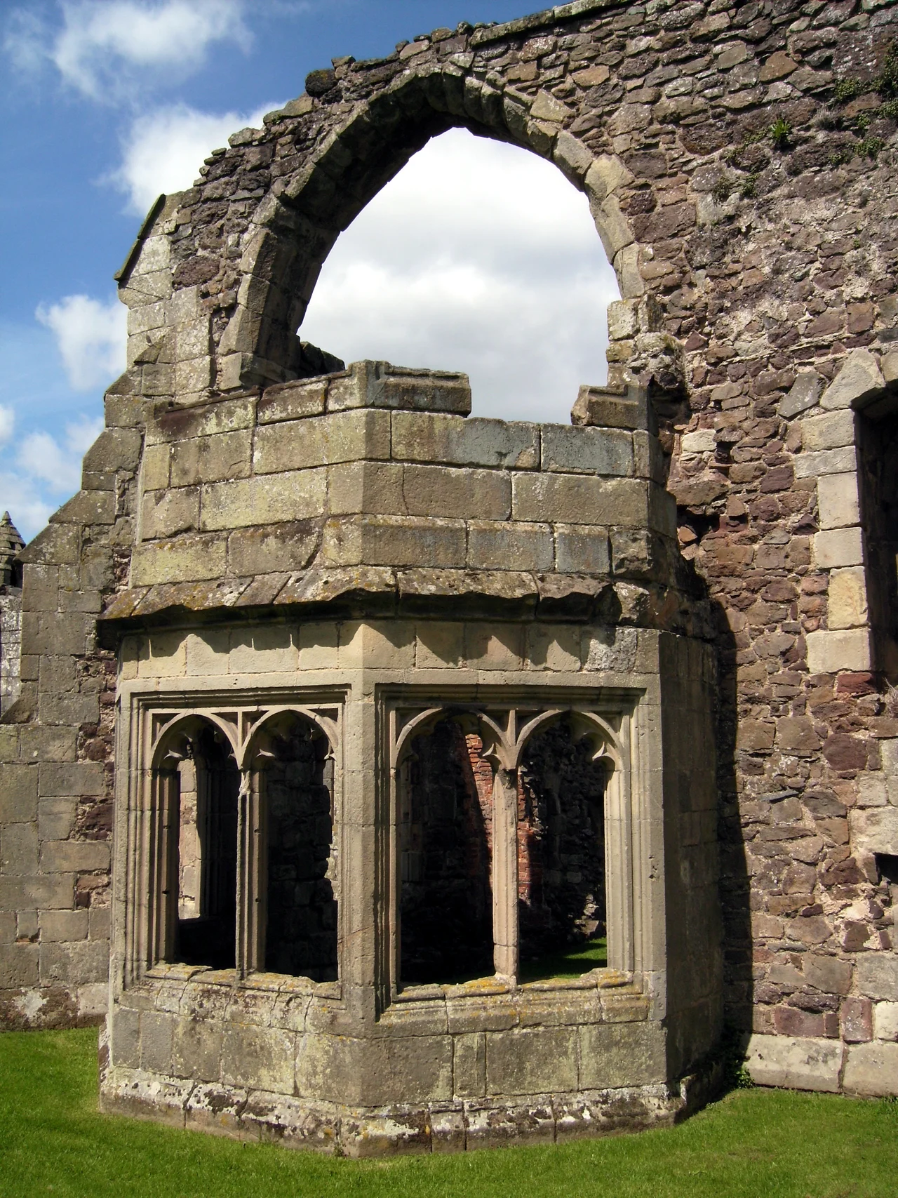 Bay window of the Abbot's private rooms at Haughmond Abbey, Shropshire
