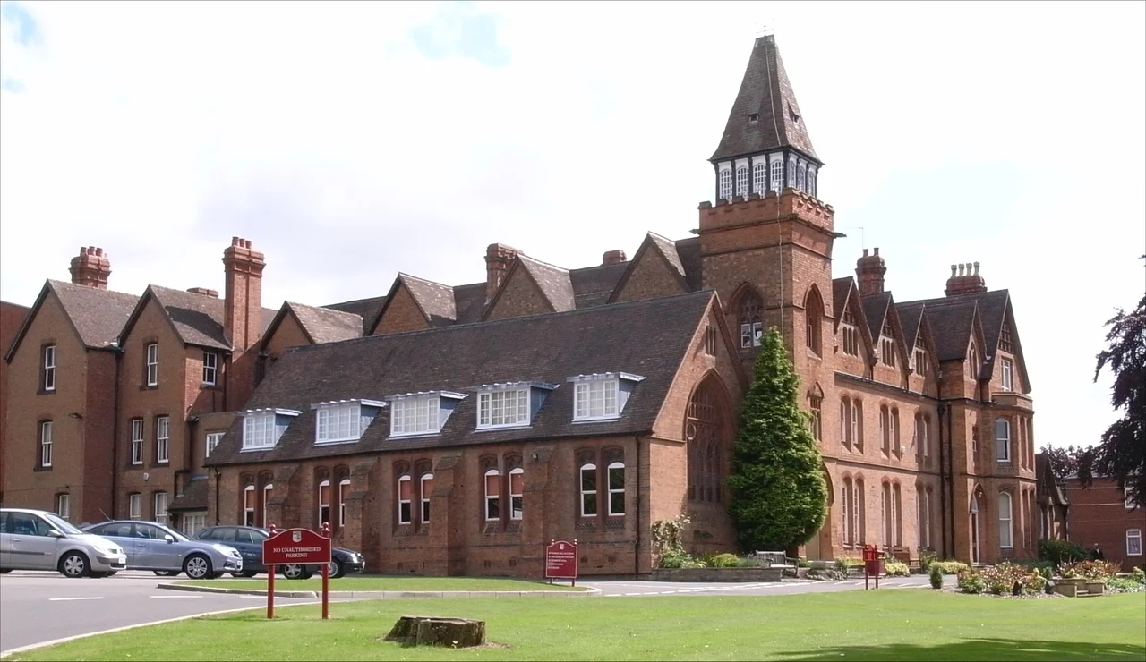 The old school building of Solihull School, West Midlands, England. A Grade II listed building by architect J. A. Chatwin, 1879-82.