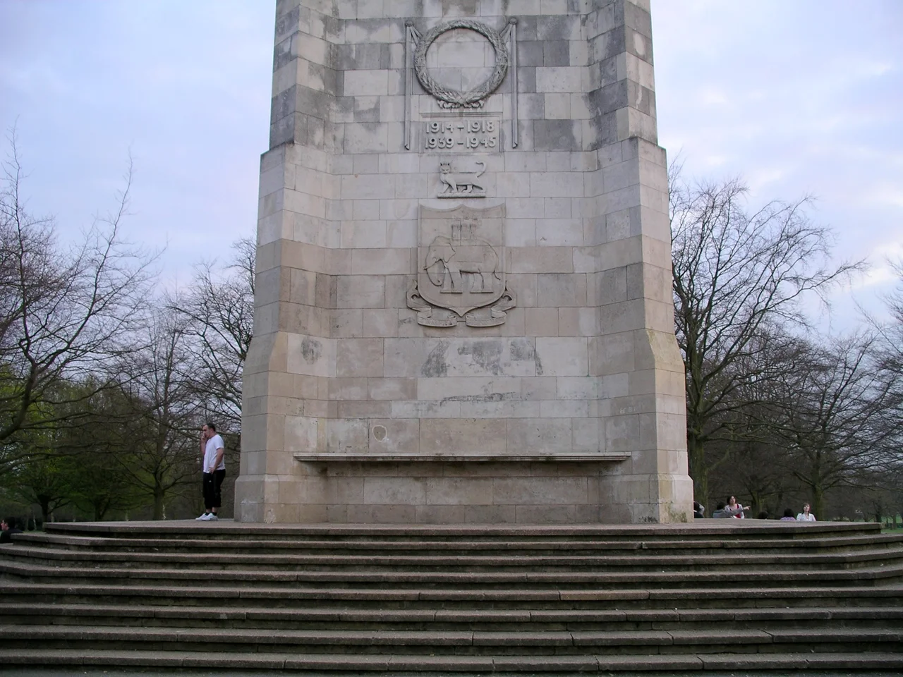 Photo taken by me on 11 April 2007 of the monument in the War Memorial Coventry, England.