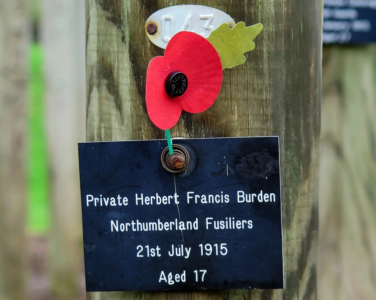 The memorial was modeled on the likeness of 17-year-old Private Herbert Burden