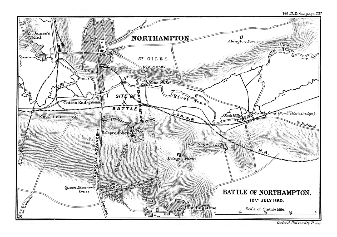 Map for the Battle of Northampton