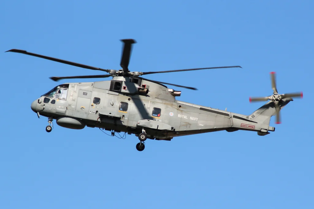ZH841/501 EH101 Merlin Royal Navy landing at Prestwick HMS Gannet Scottish Airshow 2015