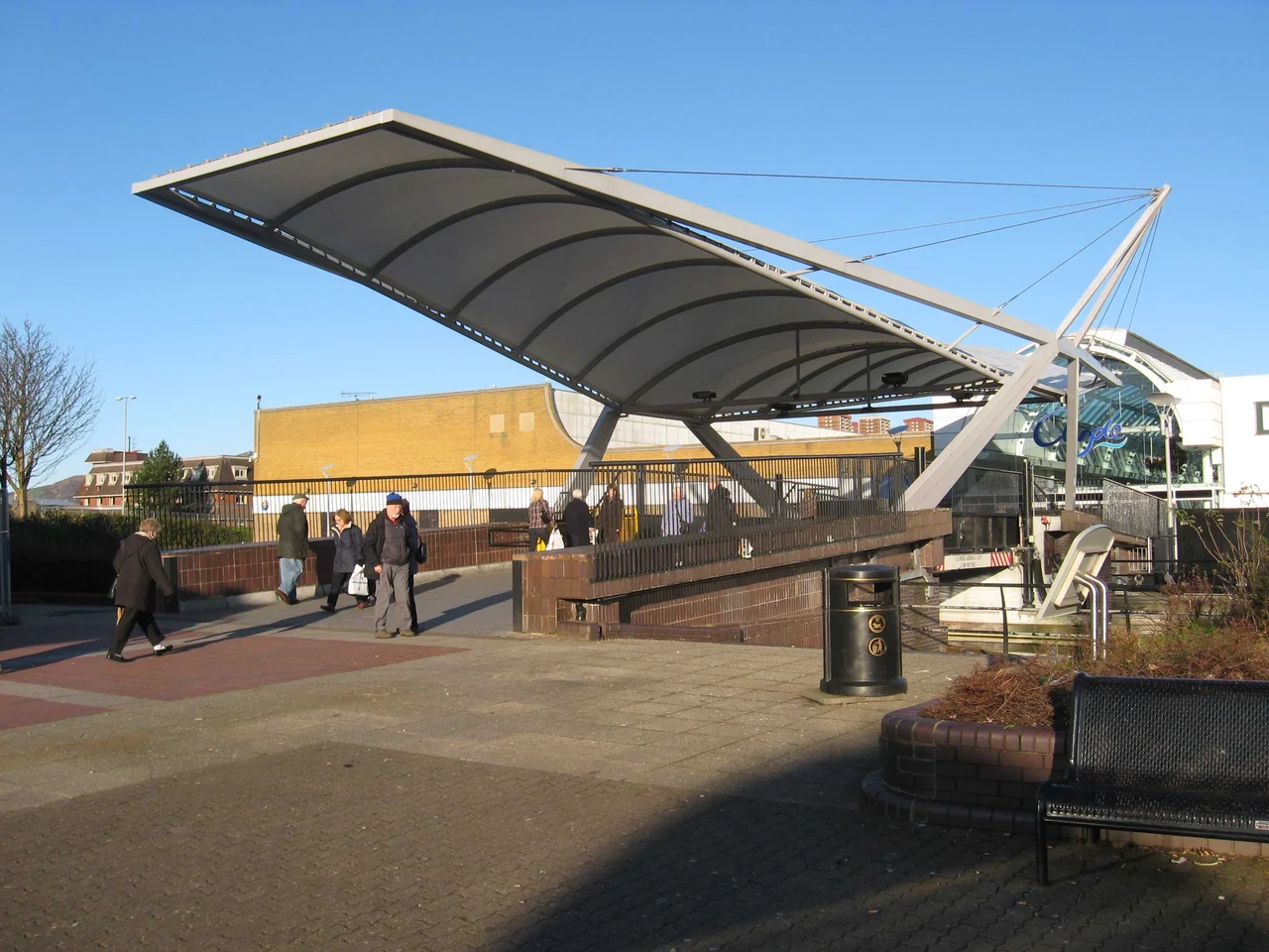 Bridge over the Forth and Clyde Canal at the Clyde Shopping Centre, Clydebank.