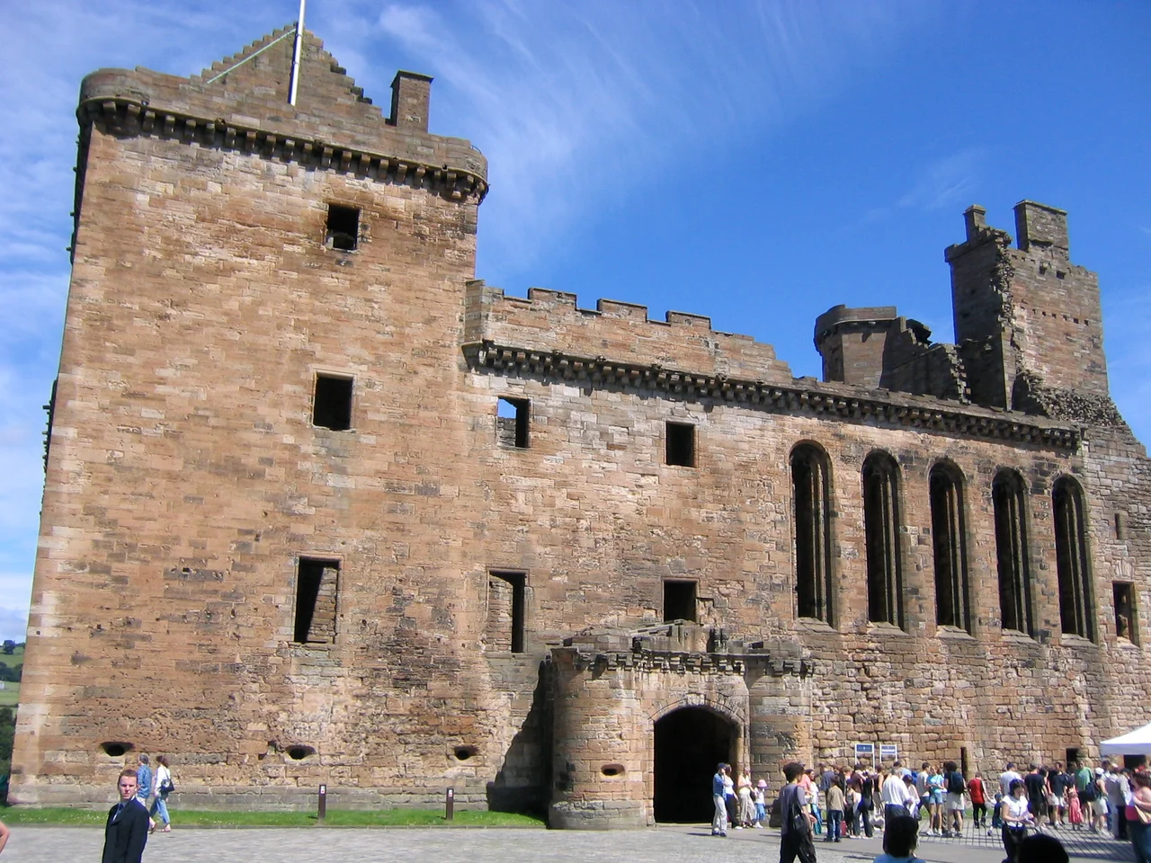 The south face of Linlithgow Palace, Linlithgow, Scotland.