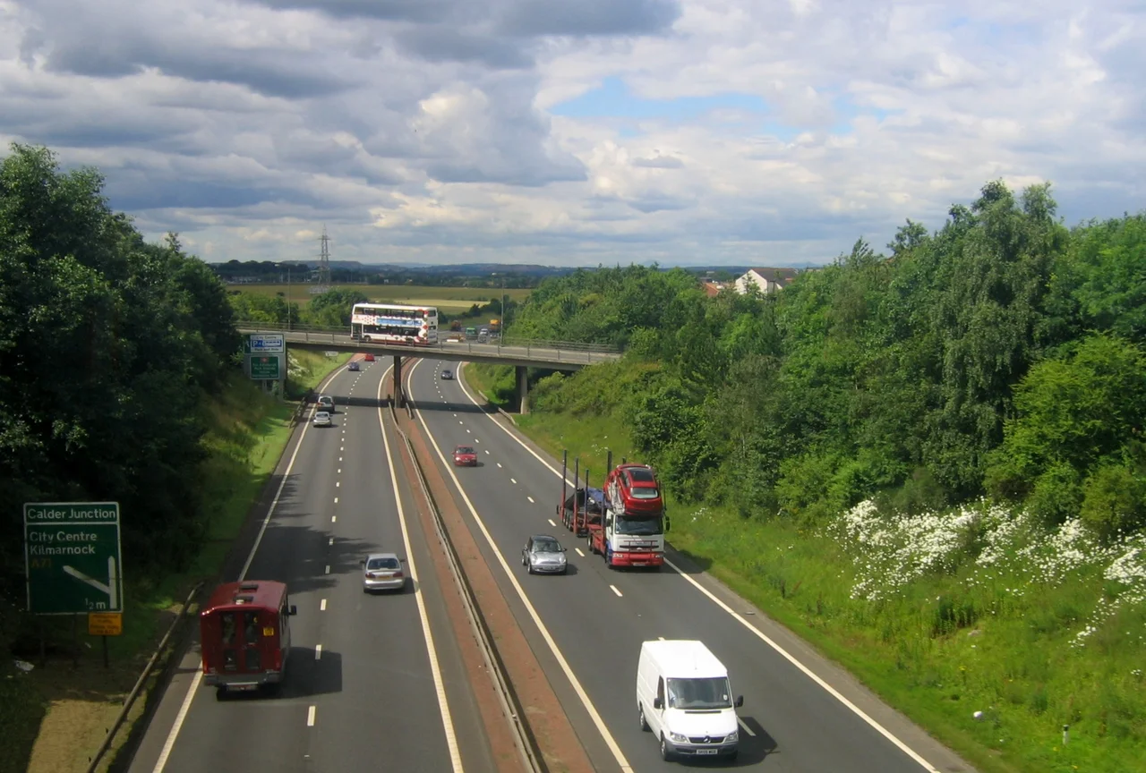 Edinburgh City Bypass near Wester Hailes. Slight photoediting in the left bottom corner to remove bridge railing.
