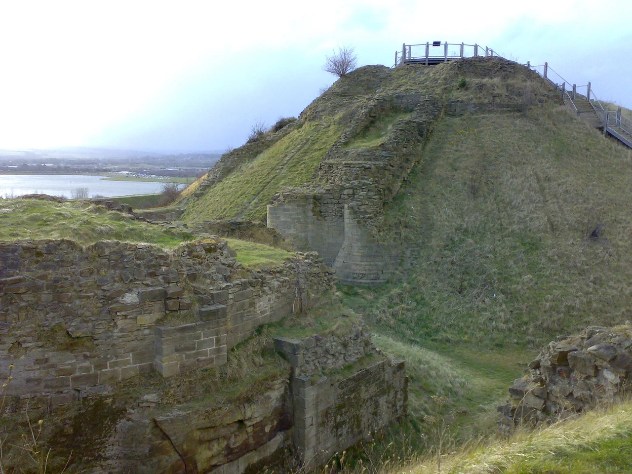 A view of the Motte and Barbican at Sandal Castle