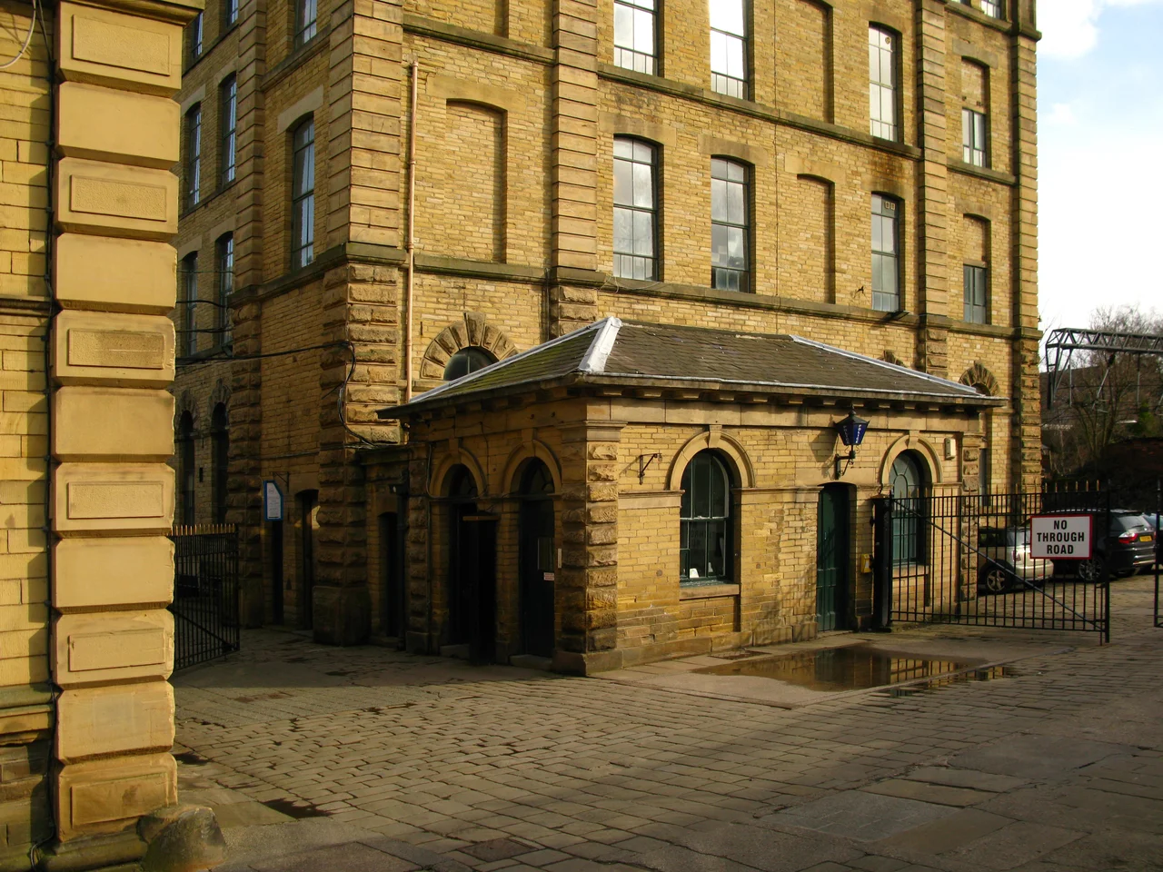 Titus Salt's mill in Saltaire, Bradford is an UNESCO World Heritage Site. Leeds to Liverpool Canal, Saltaire. Mill buildings built by Sir Titus Salt. Saltaire mills from the Leeds and Liverpool Canal. Salts Mill (left) and the New Mill (right) from the Leeds and Liverpool Canal.
