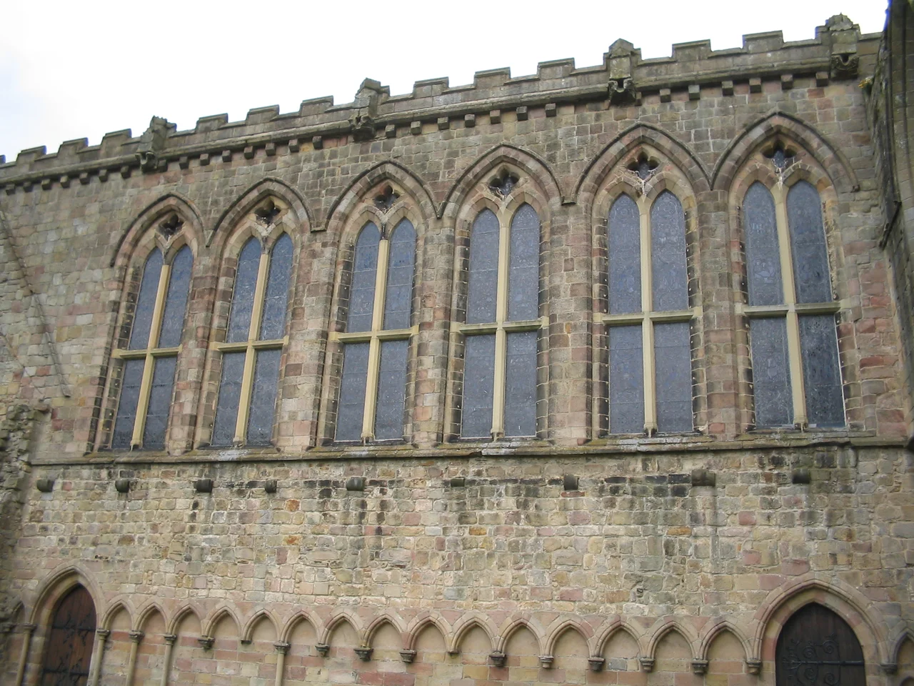 The stained glass windows of the Priory Church at Bolton Abbey. The church entrance is around the corner to the left; the abbey ruins are to the right.
David Benbennick took this photo on Tuesday, May 10 at 1:53 PM (12:53 UTC).