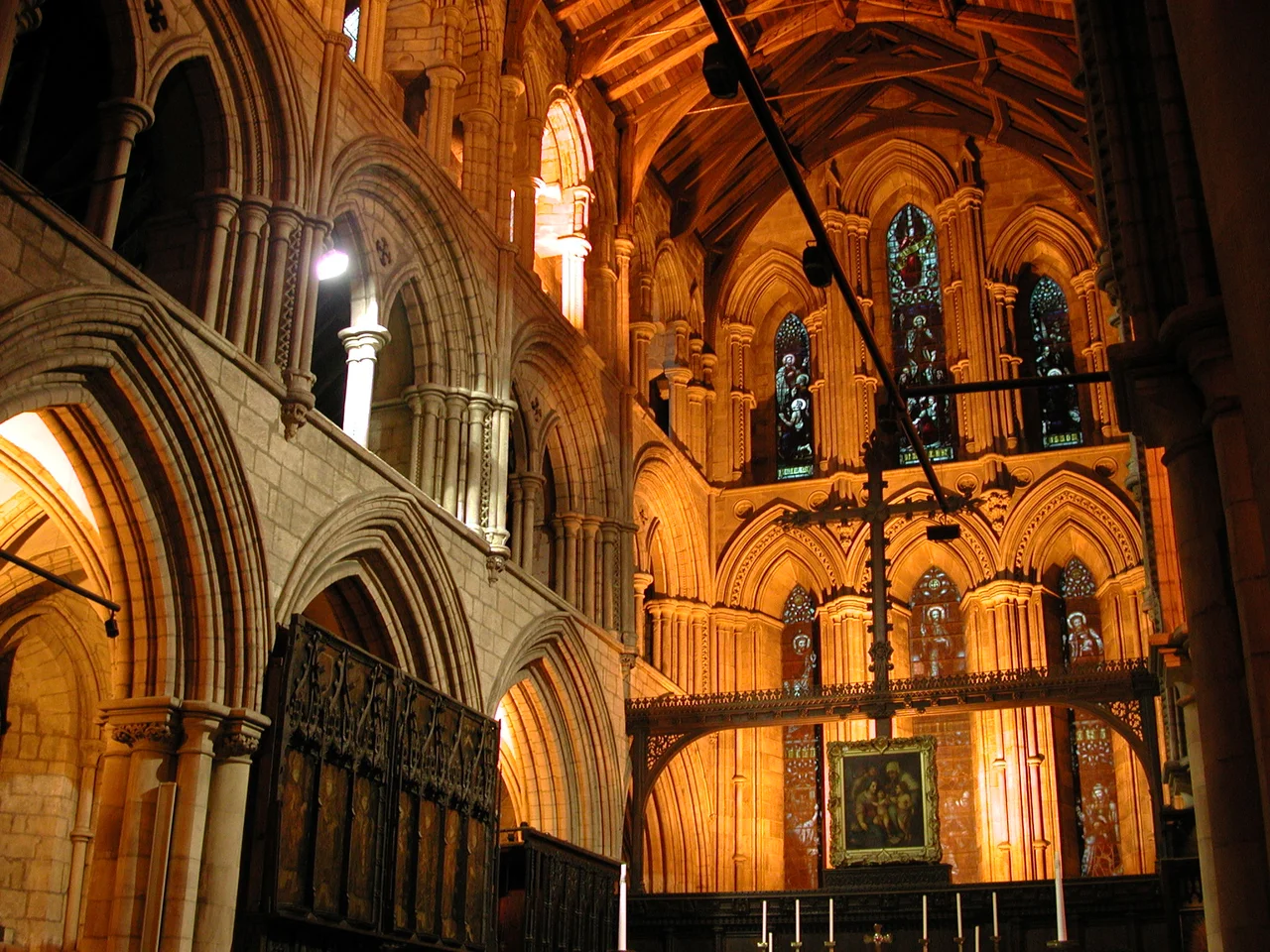 Inside Hexham Abbey.
