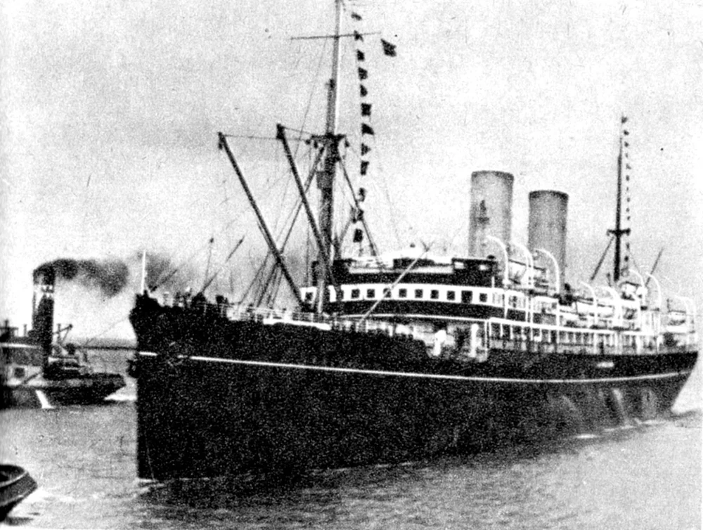 Old Polish passenger Ship SS Polonia entering port of Gdynia