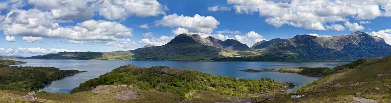 Upper Loch Torridon, west coast Scotland. Panorama, from 7 pictures.