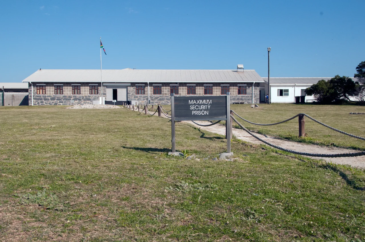 This place is a UNESCO World Heritage Site, listed as
Robben Island.