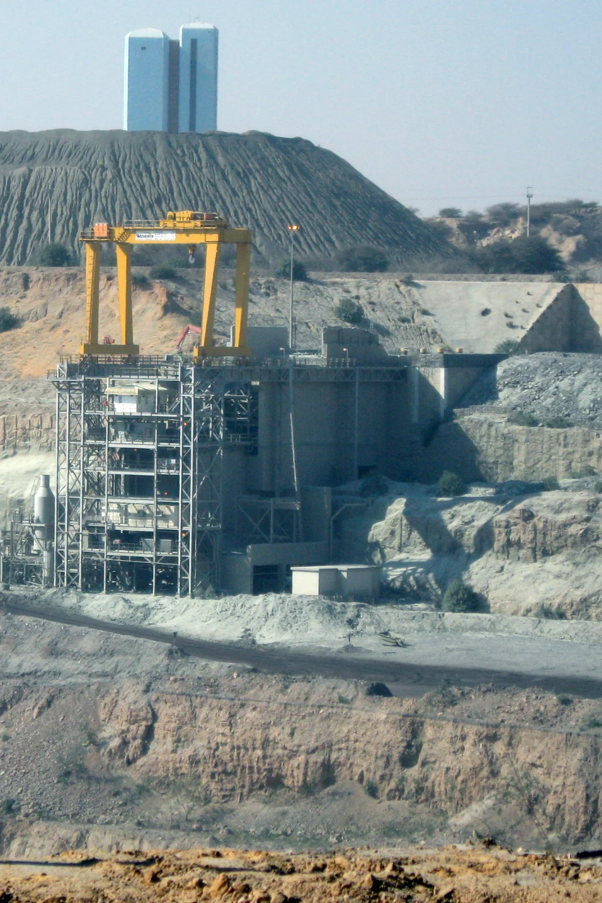 Open mine on a dust-disturbed day, Jwaneng Diamond Mine, Botswana.