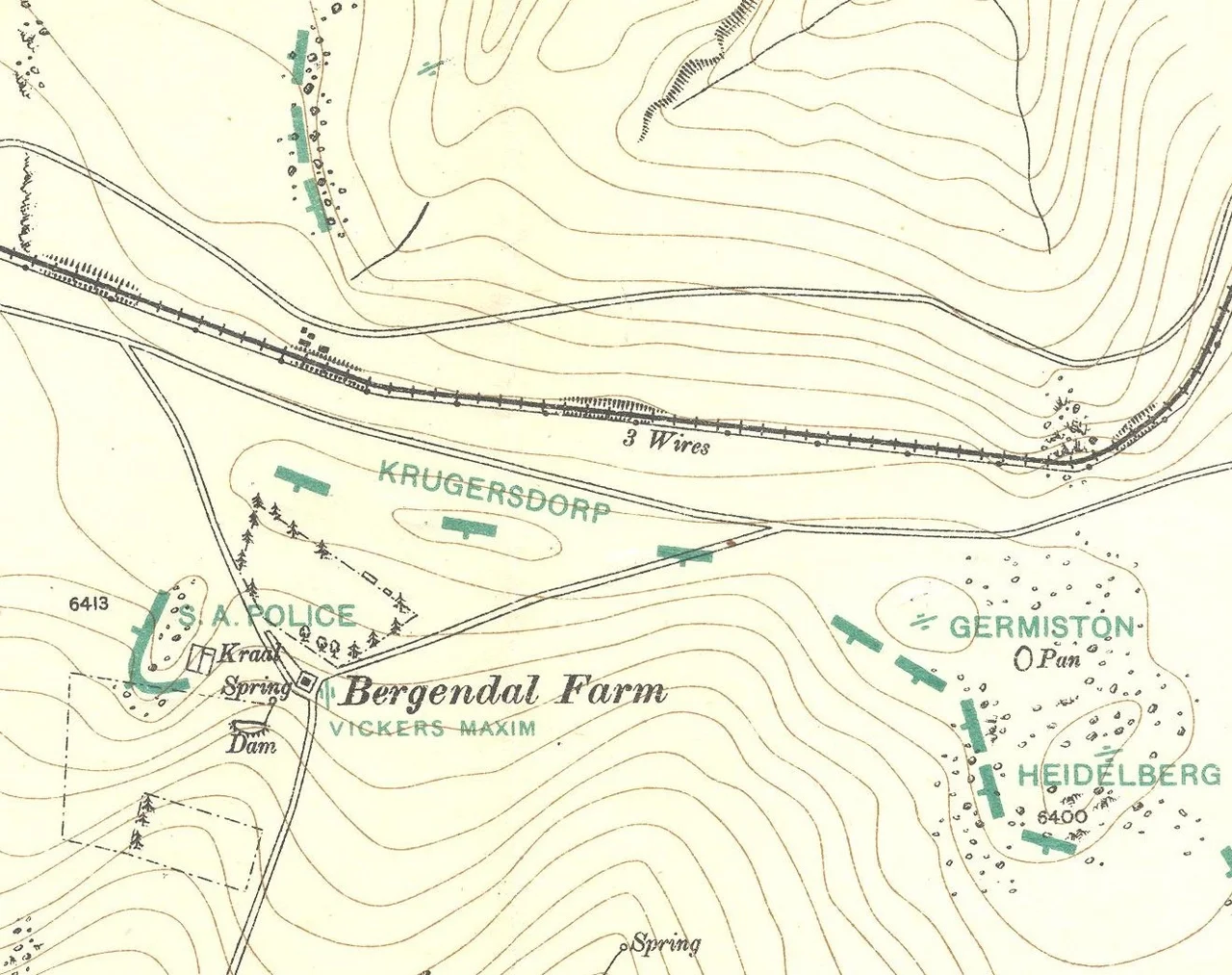 Position of Boers during the battle of Bergendal on 27 August 1900