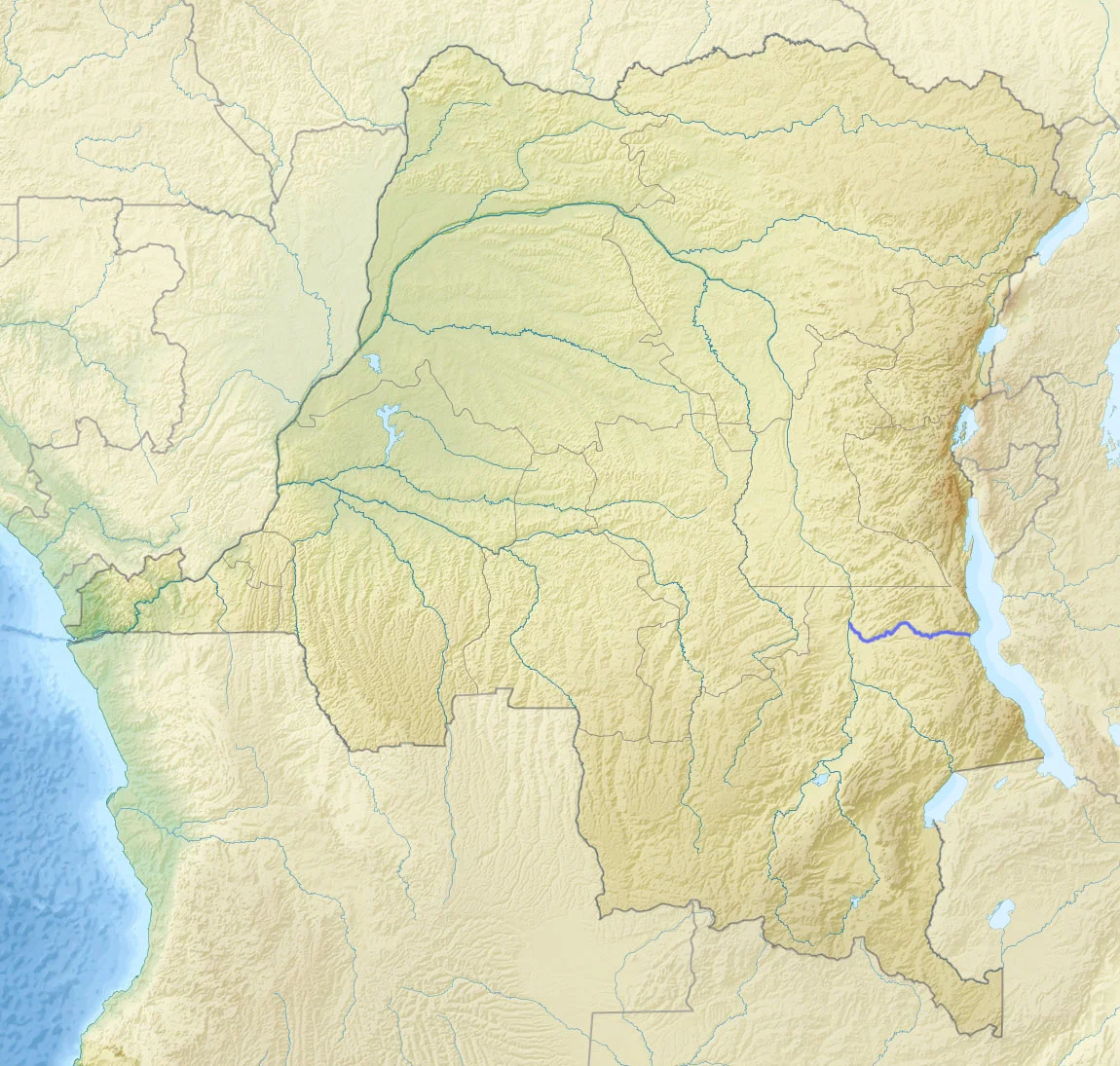 River Lukuga, Democratic Republic of the Congo, from the bridge in Kalemie