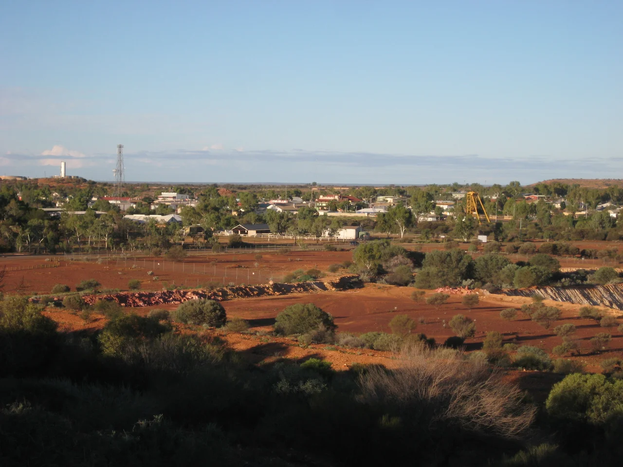 View from the lookout at the town of Meekatharra, Western Australia.