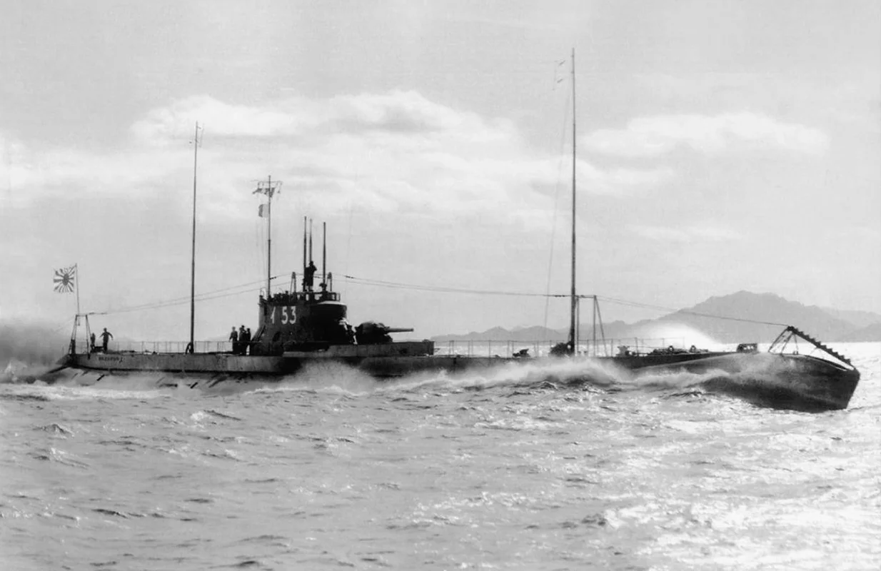 Japanese submarine I-153 on sea trails