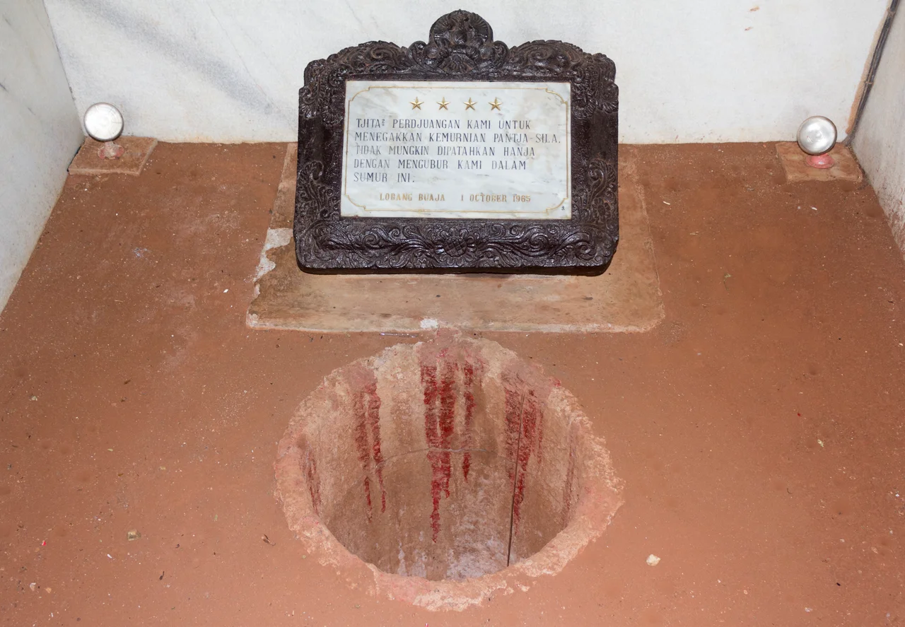 The well in which the bodies of seven generals were dumped during the G30S movement.