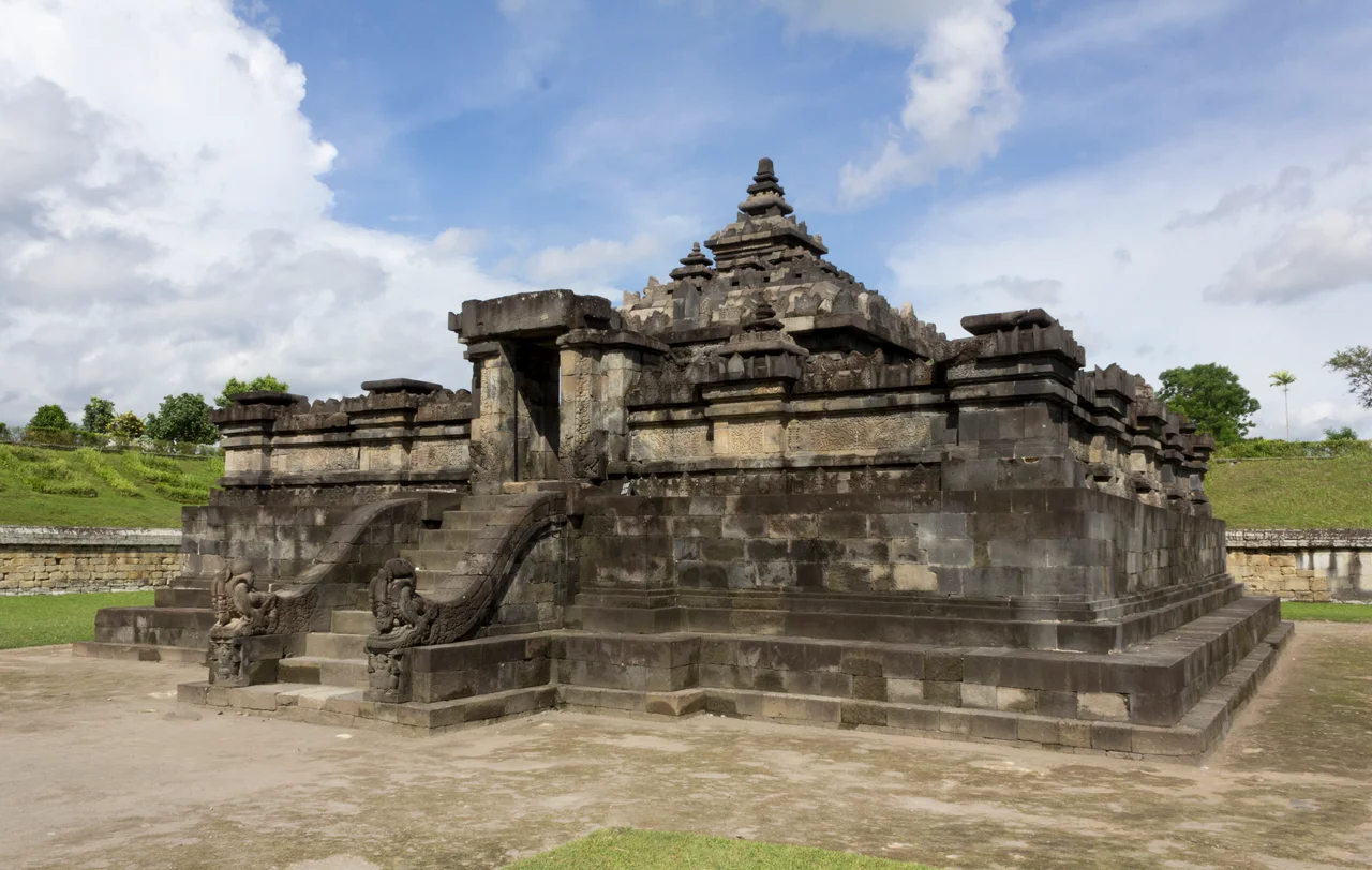 Panorama of Sambisari Temple, Yogyakarta. Stitched from 7 photographs.