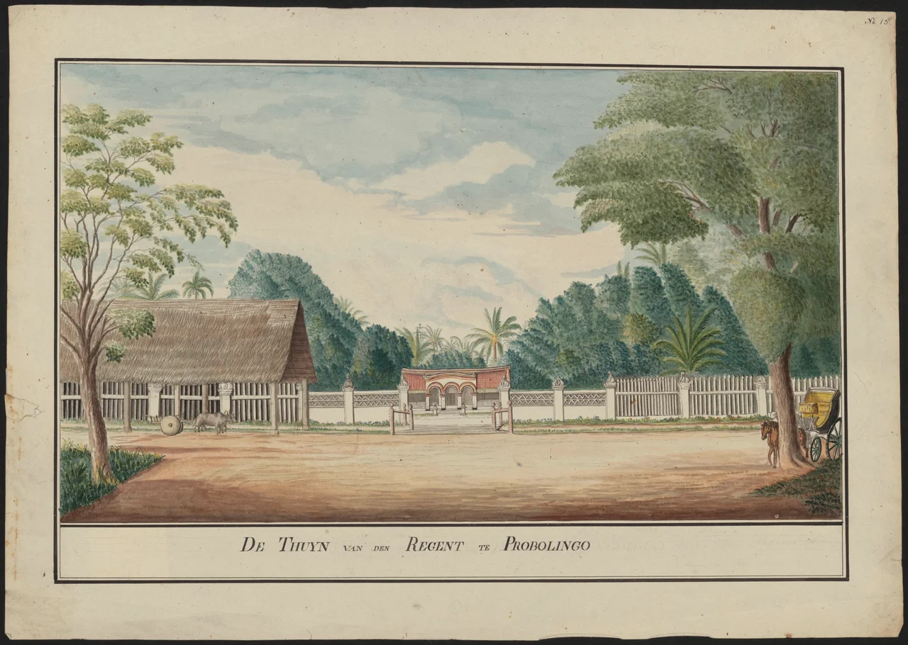 Litografi rumah lama bupati Probolinggo
