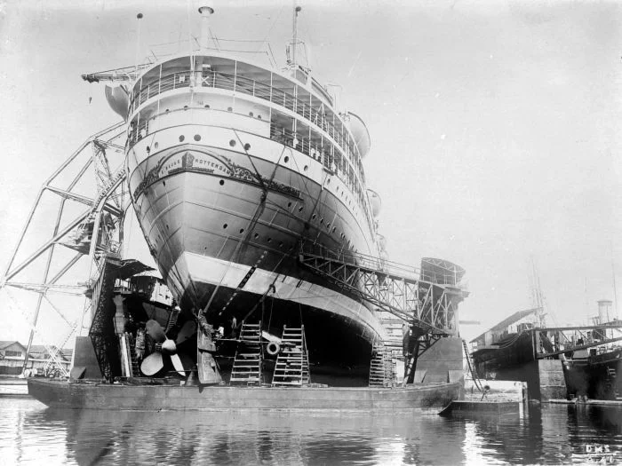 MS Sibajak, built for the Rotterdamse Lloyd at "De Schelde", Vlissingen. 12.040 GRT. Launched April 2, 1927.
