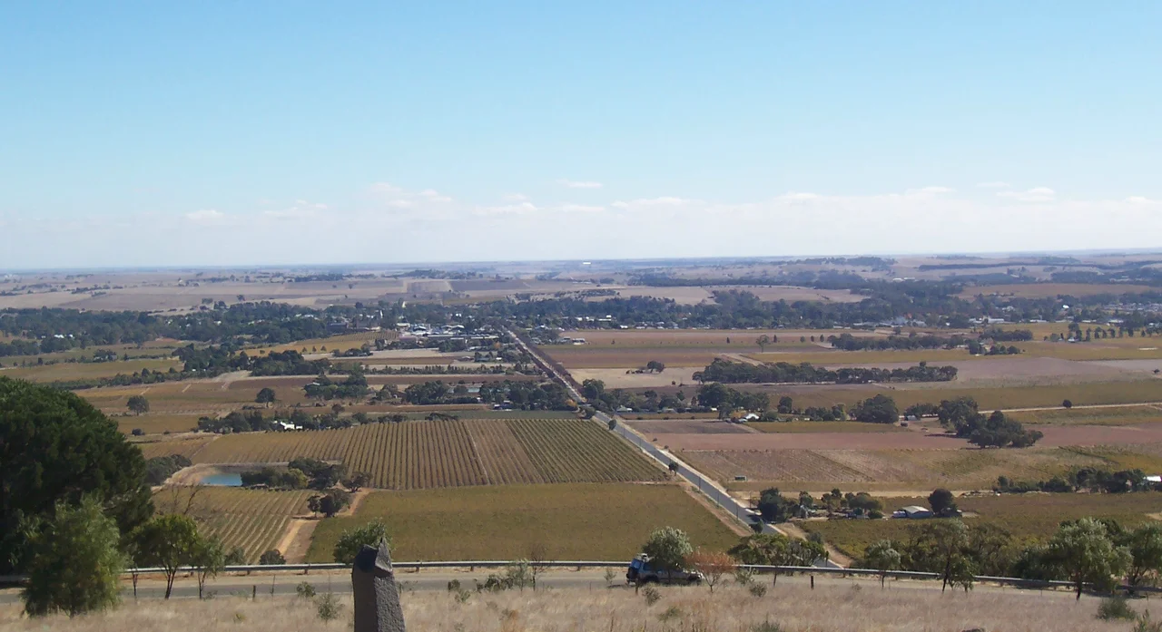 Tanunda in the Barossa Valley, viewed from Mengler's Hill. Vineyards in Autumn

Source: Scott Davis - photographer