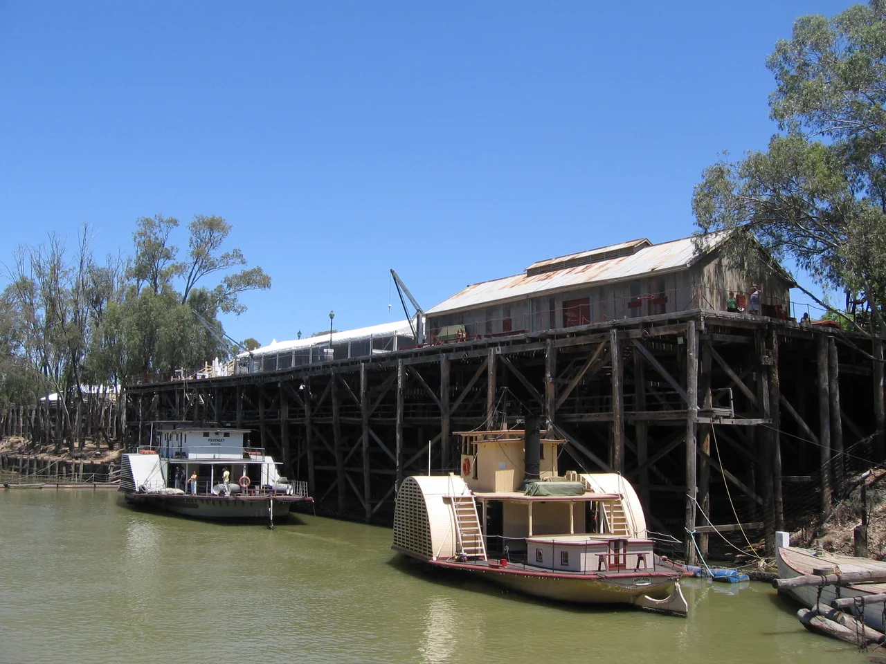 Wharf on the Murray River at Echuca, Victoria