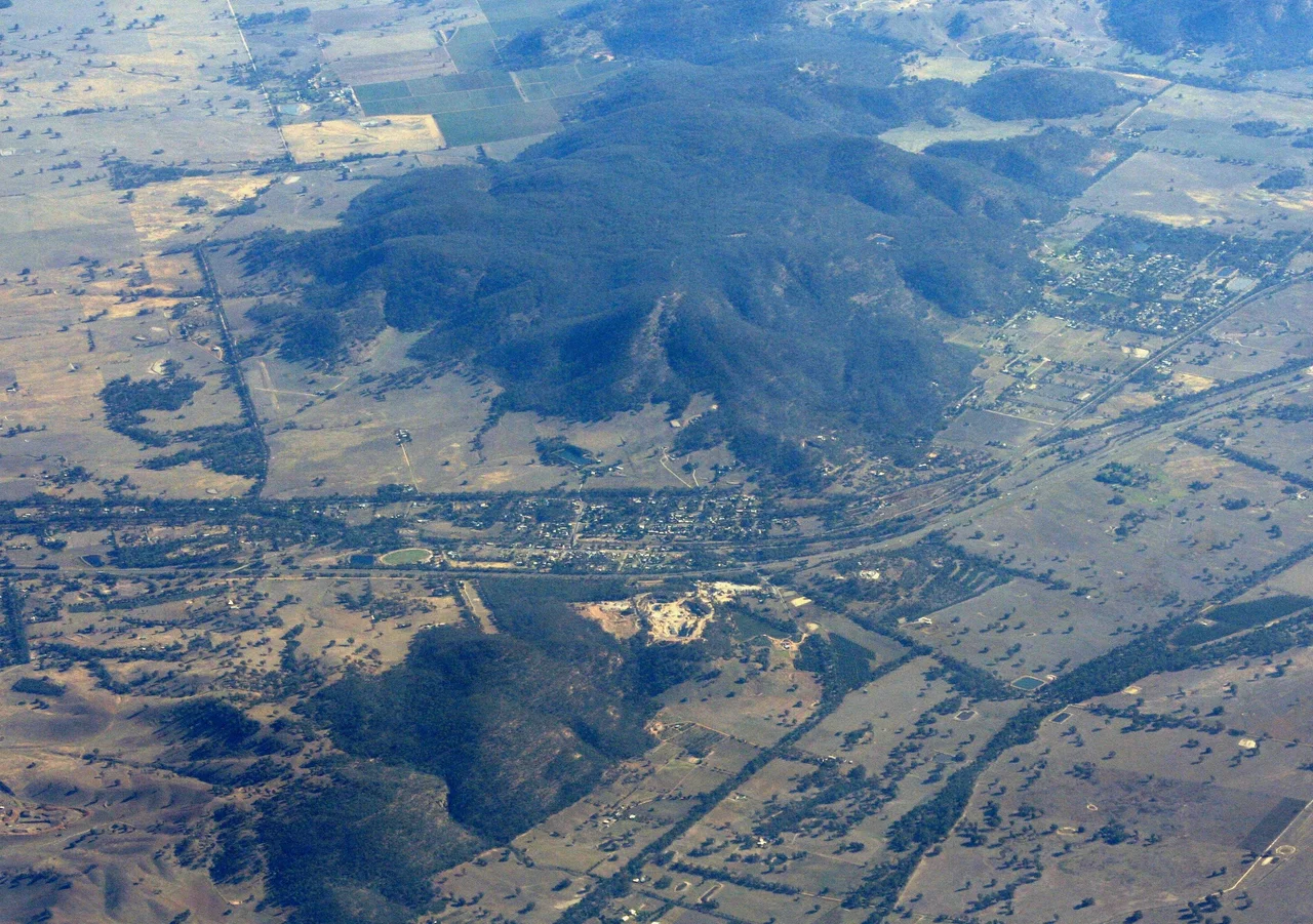 Aerial view of w:Glenrowan, Victoria