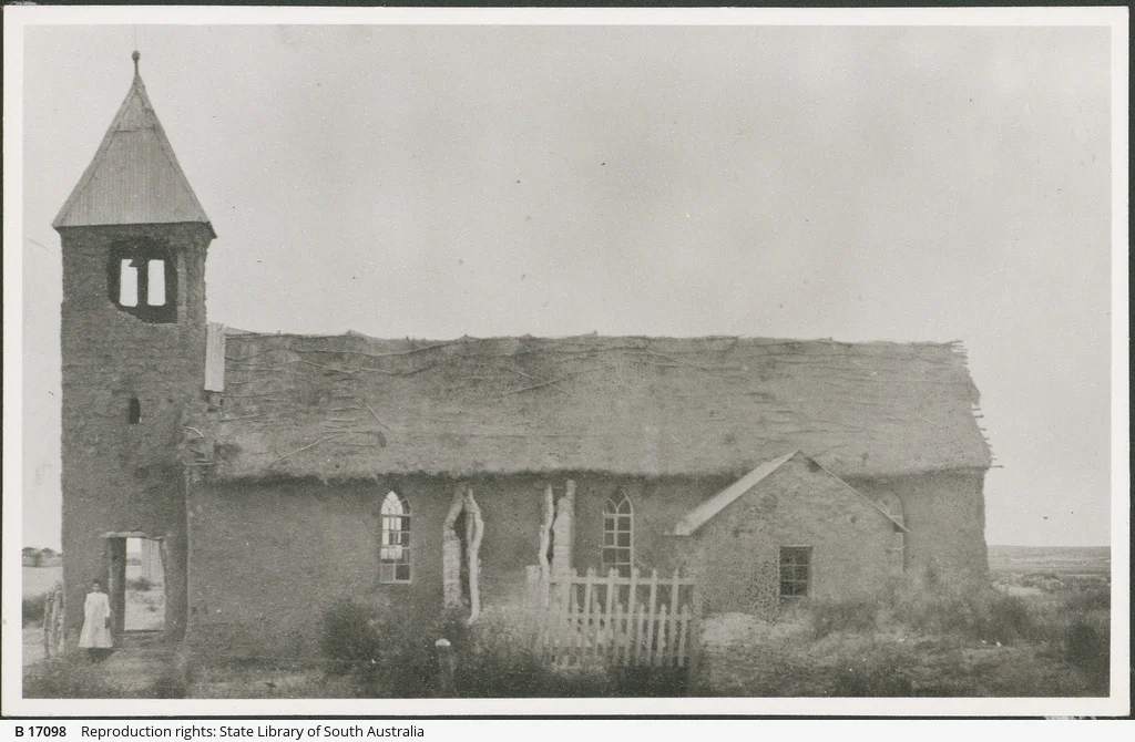 Photograph of the church at the Killapanninna Mission in the Far North of South Australia