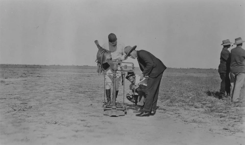 Weighing in at the Birdsville Races Queensland, circa 1926