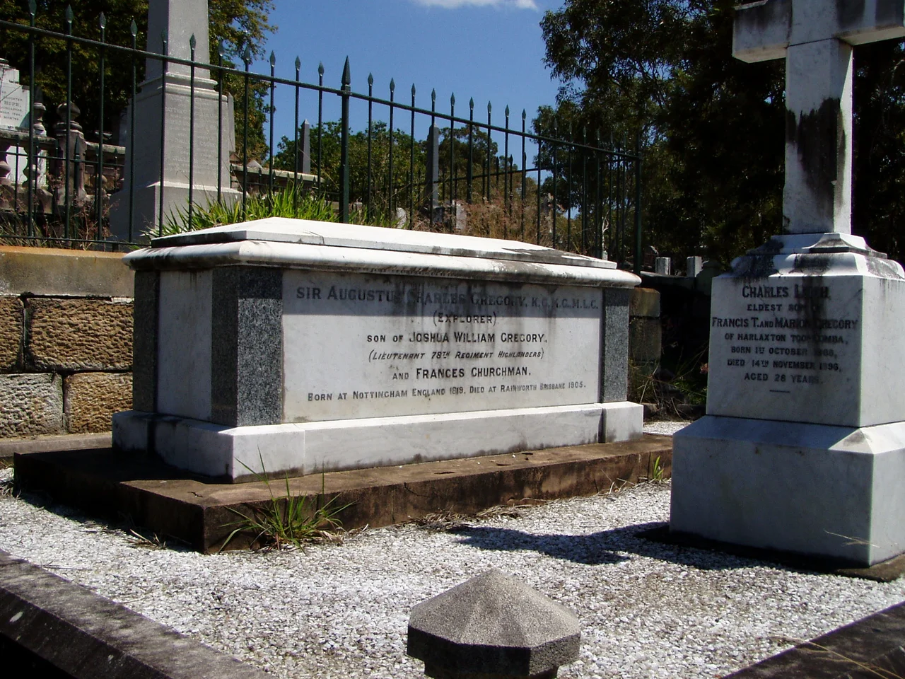 The grave of Augustus Gregory at Brisbane's Toowong Cemetery