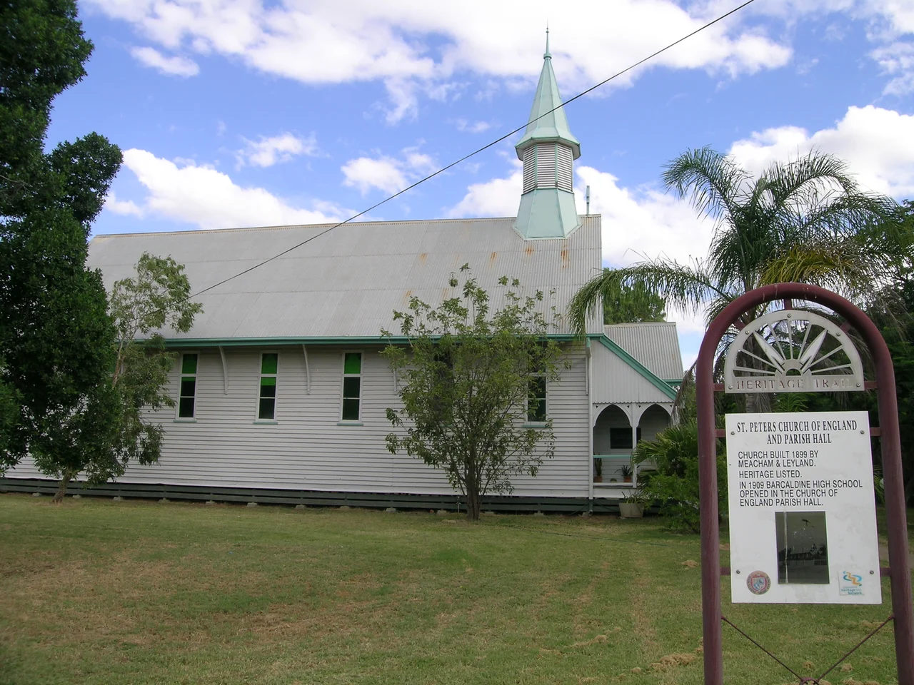The heritage listed St Peters Church of England, Barcaldine, QLD.