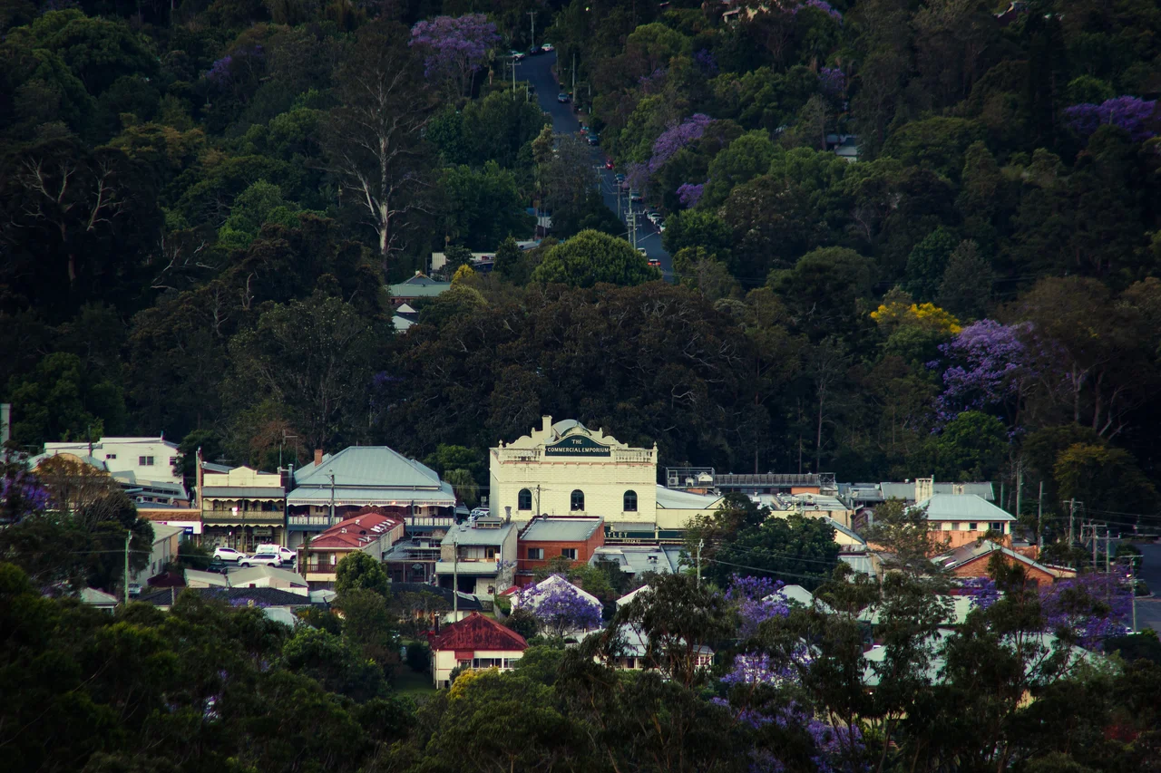 The view of Bellingen from the south.